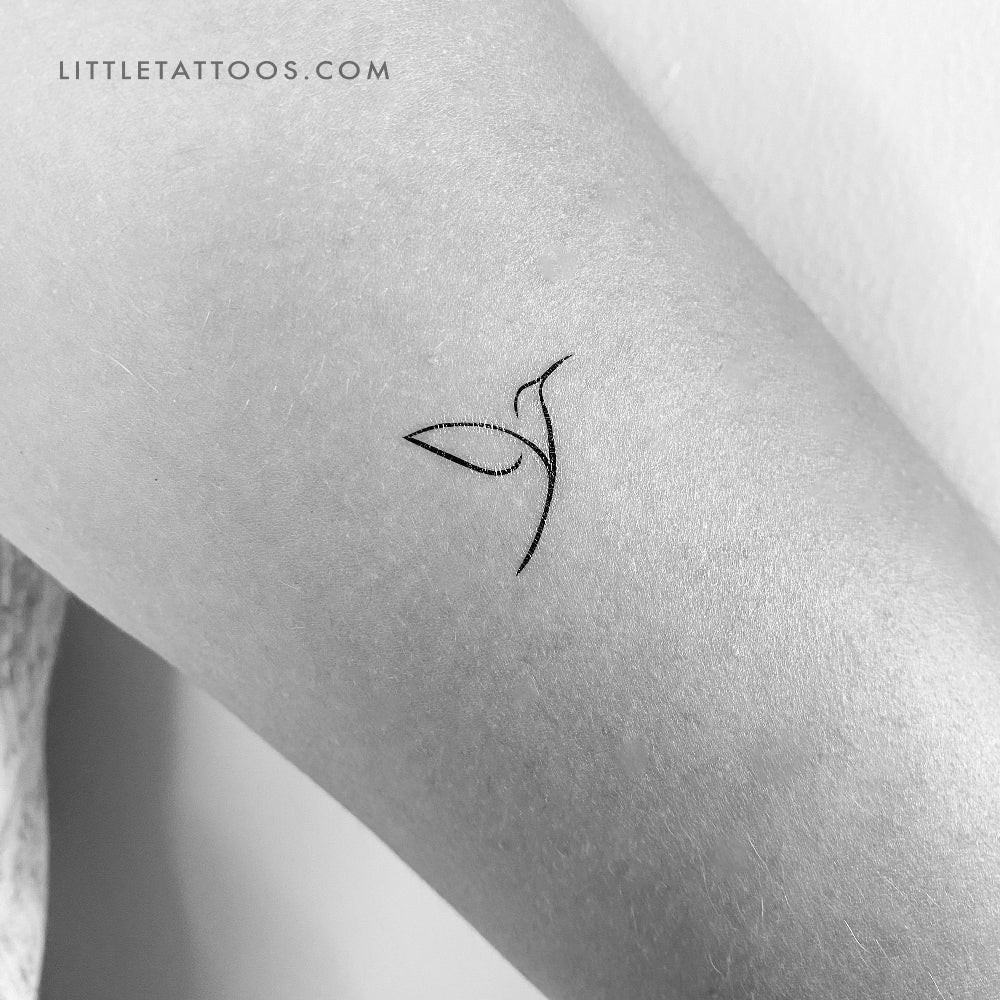 Tatuaje temporal minimalista de colibrí (derecha) - Juego de 3