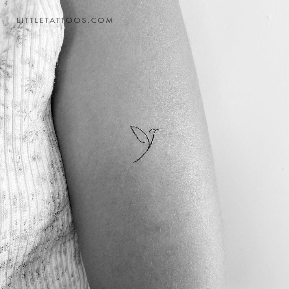 Tatuaje temporal minimalista de colibrí (derecha) - Juego de 3