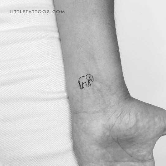 Baby Elephant (Right) Temporary Tattoo - Set of 3