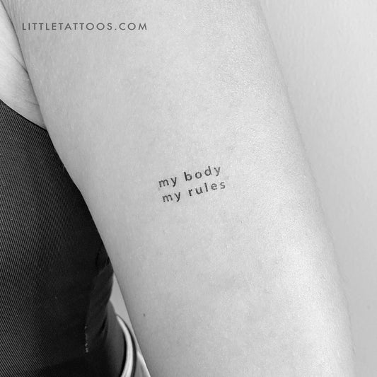Tatuaje temporal "Mi cuerpo, mis reglas" - Juego de 3