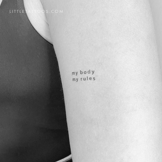Tatuaje temporal "Mi cuerpo, mis reglas" - Juego de 3