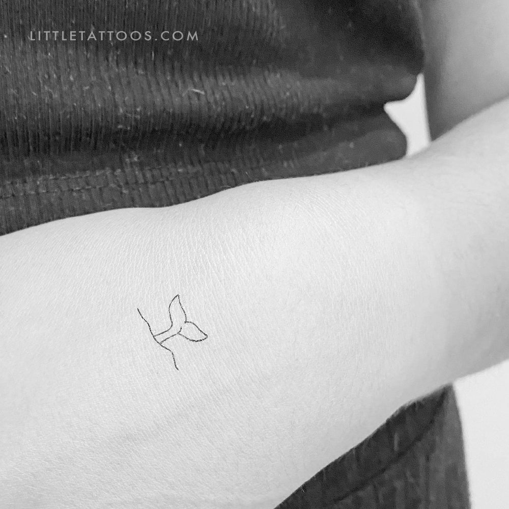 Whale Tail Temporary Tattoo - Set of 3