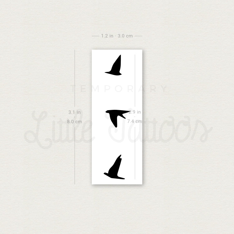 Flying Birds Temporary Tattoo - Set of 3