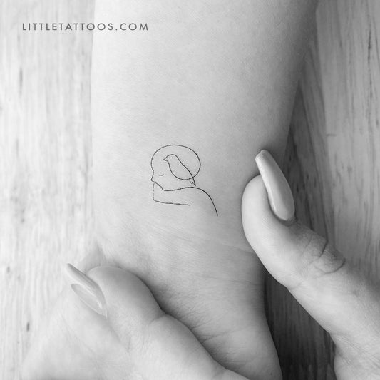 Tatuaje temporal de cabeza de pluma - Juego de 3