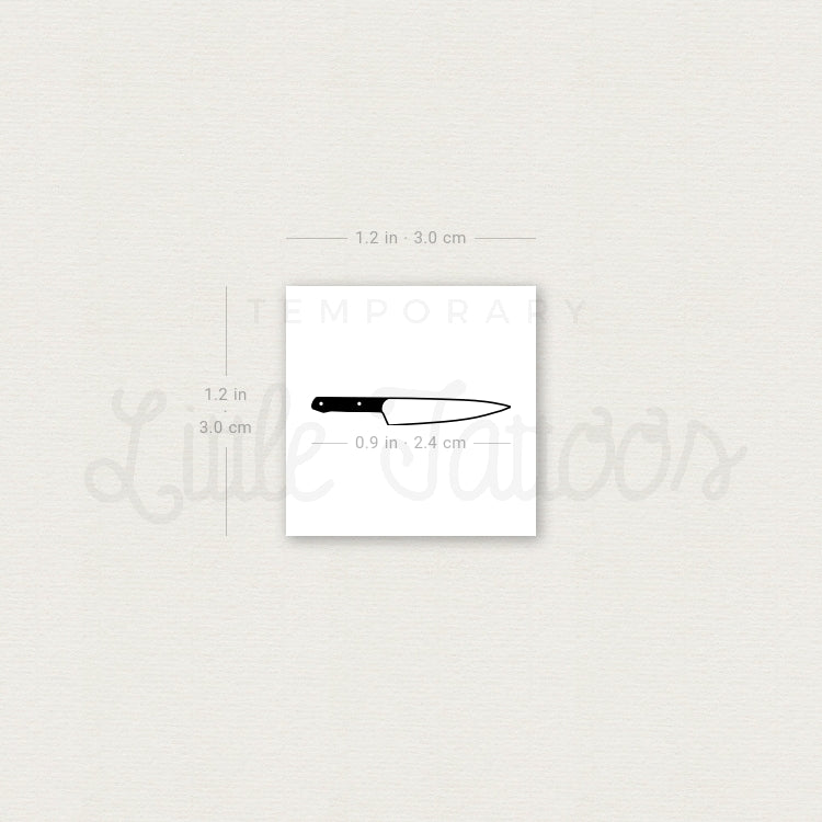 Knife Temporary Tattoo - Set of 3