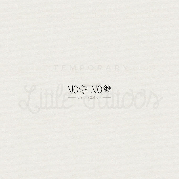 No Rain, No Flowers (Icons) Temporary Tattoo - Set of 3