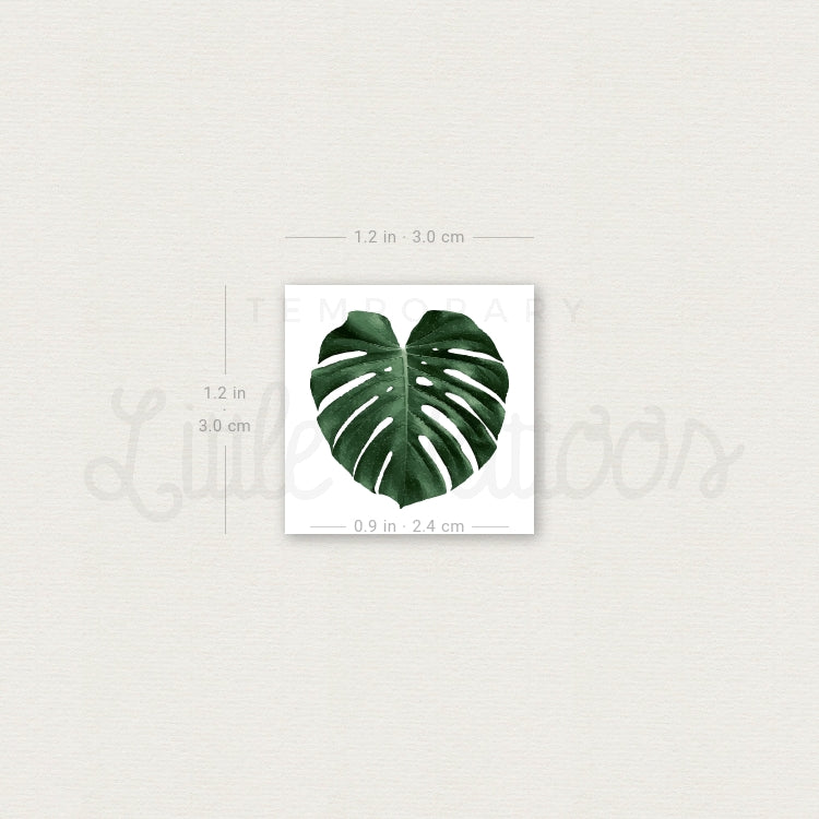 Tatuaje temporal de hoja de Monstera Deliciosa - Juego de 3