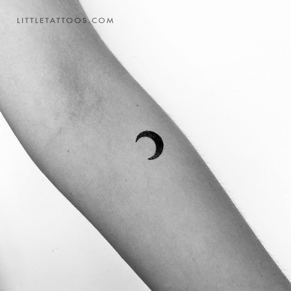 Black Crescent Moon Temporary Tattoo - Set of 3 – Little Tattoos