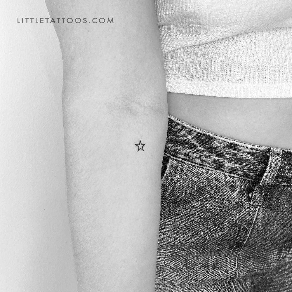 Small Star Outline Temporary Tattoo - Set of 3