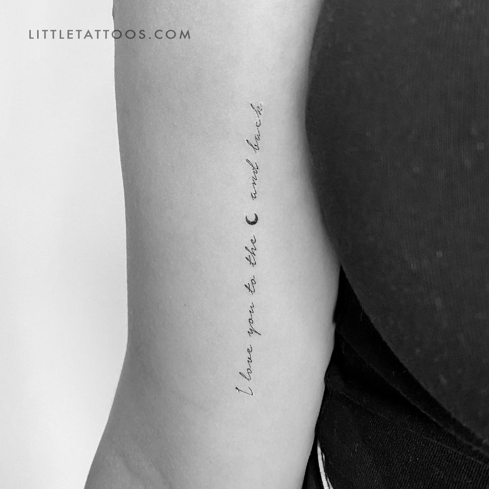 Tatuaje temporal "Te amo hasta la luna y más allá" - Juego de 3