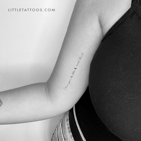 I Love You To The Moon And Back Temporary Tattoo - Set of 3