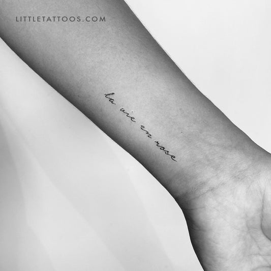 La Vie En Rose Temporary Tattoo - Set of 3
