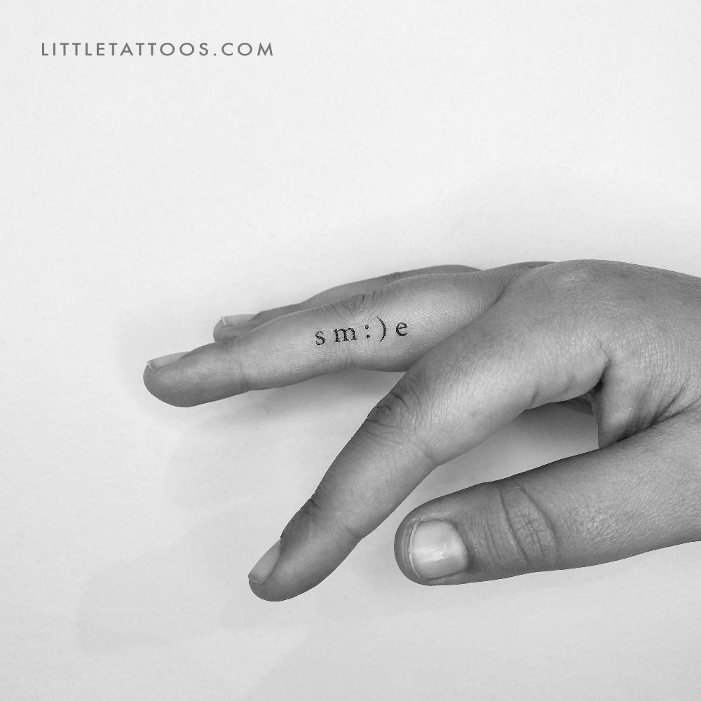 'S m : ) e' Temporary Tattoo - Set of 3