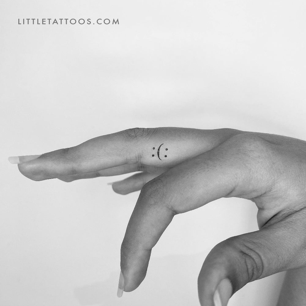 Minimalist Sad & Happy Face Temporary Tattoo