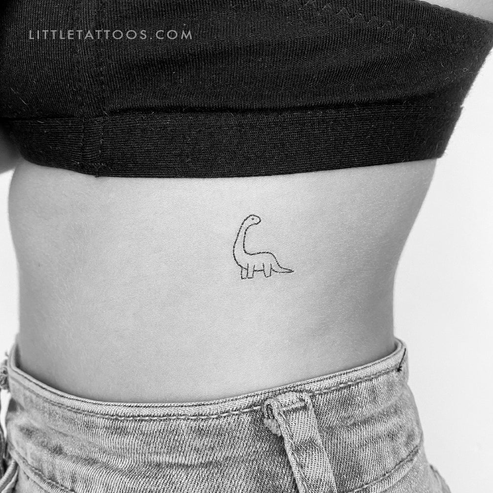 Tatuaje temporal de brontosaurio - Juego de 3