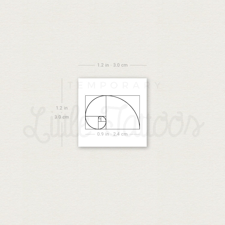 Small Golden Spiral Temporary Tattoo - Set of 3