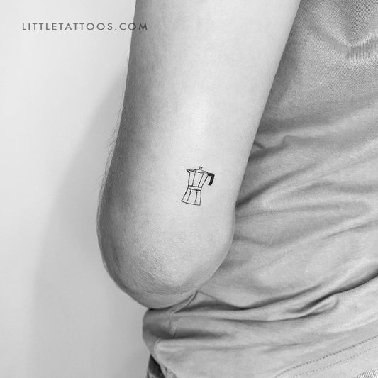 Tatuaje temporal de cafetera moka - Juego de 3