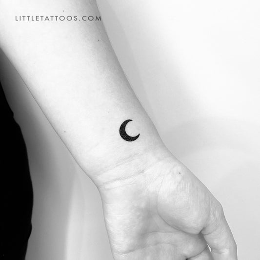 Black Crescent Moon Temporary Tattoo - Set of 3