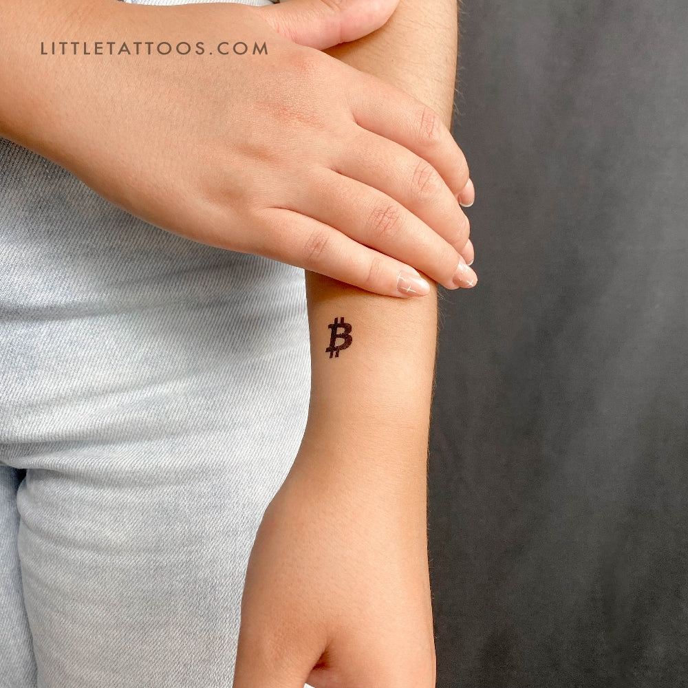 Bitcoin Symbol Temporary Tattoo - Set of 3