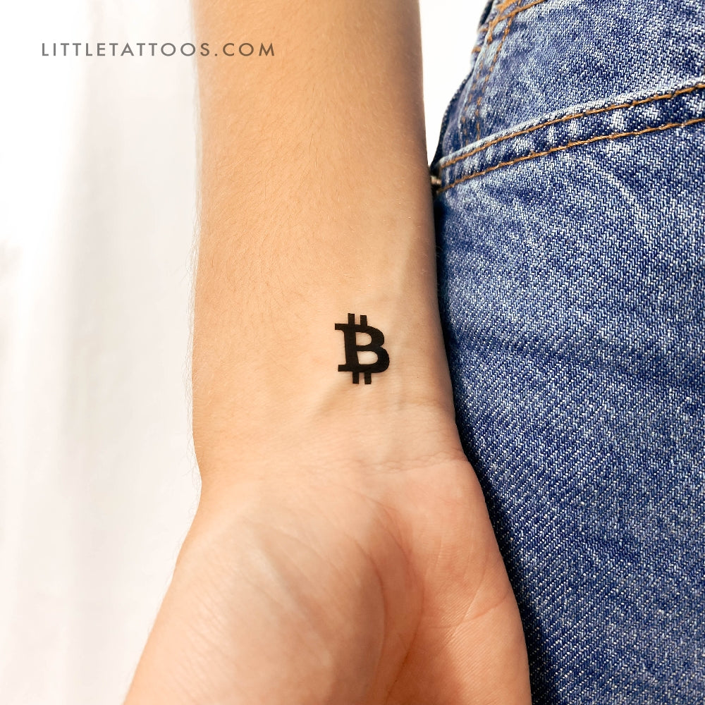 Bitcoin Symbol Temporary Tattoo - Set of 3