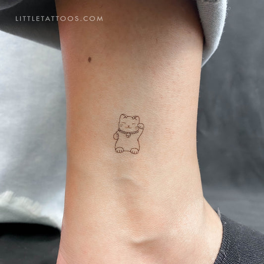 Maneki-neko Temporary Tattoo - Set of 3