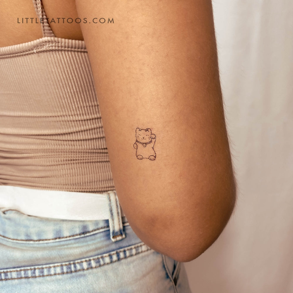 Maneki-neko Temporary Tattoo - Set of 3