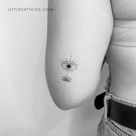 Eye Lotus Temporary Tattoo by 1991.ink - Set of 3