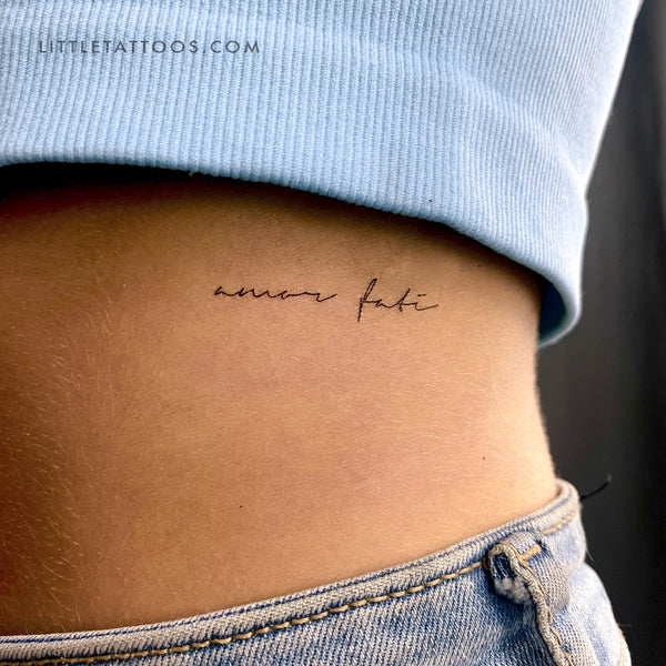 Handwritten Font Amor Fati Temporary Tattoo - Set of 3