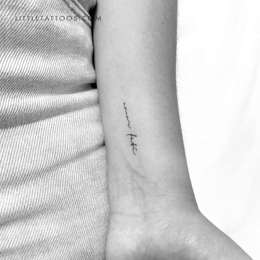 Handwritten Font Amor Fati Temporary Tattoo - Set of 3
