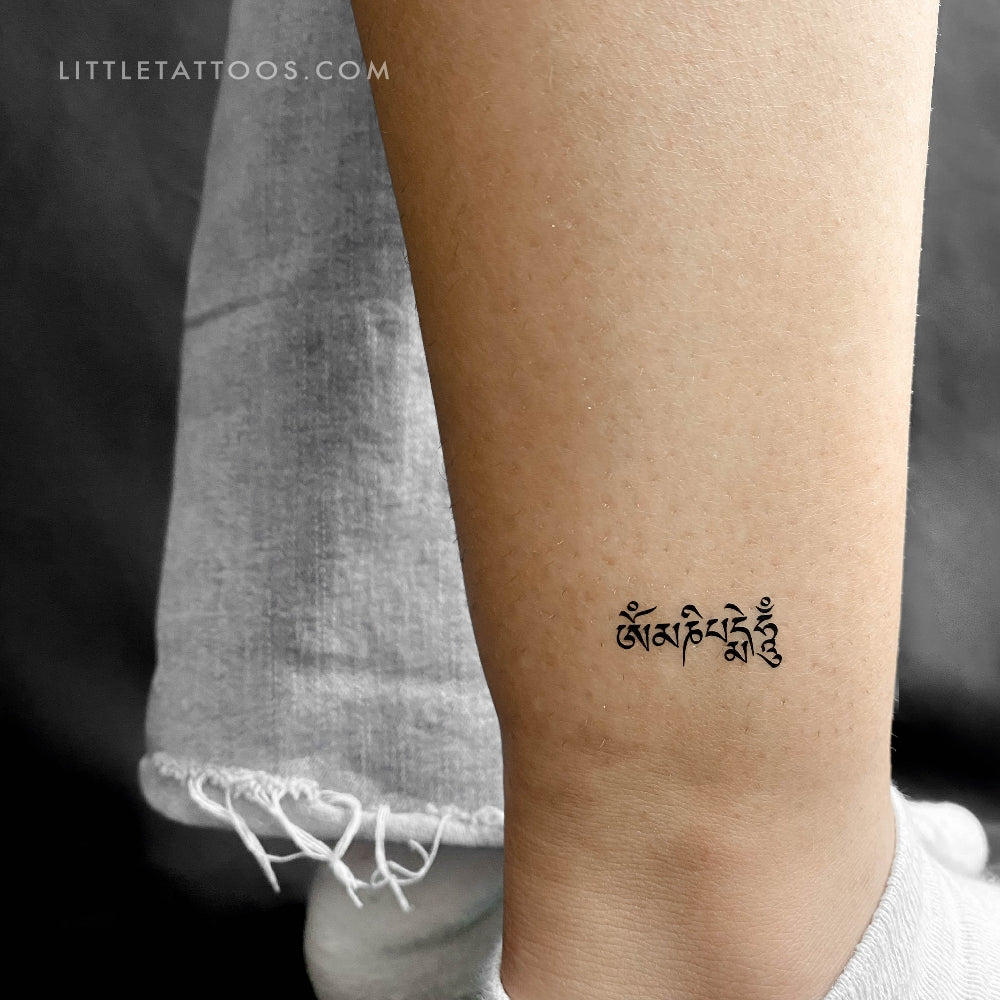 Tibetan Om Mani Padme Hum Temporary Tattoo - Set of 3