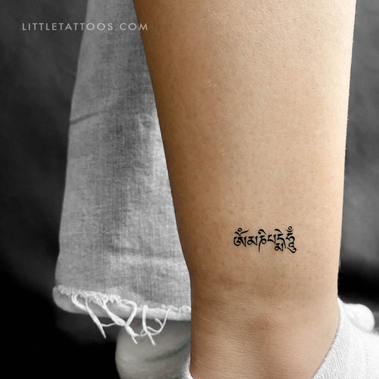 Tibetan Om Mani Padme Hum Temporary Tattoo - Set of 3