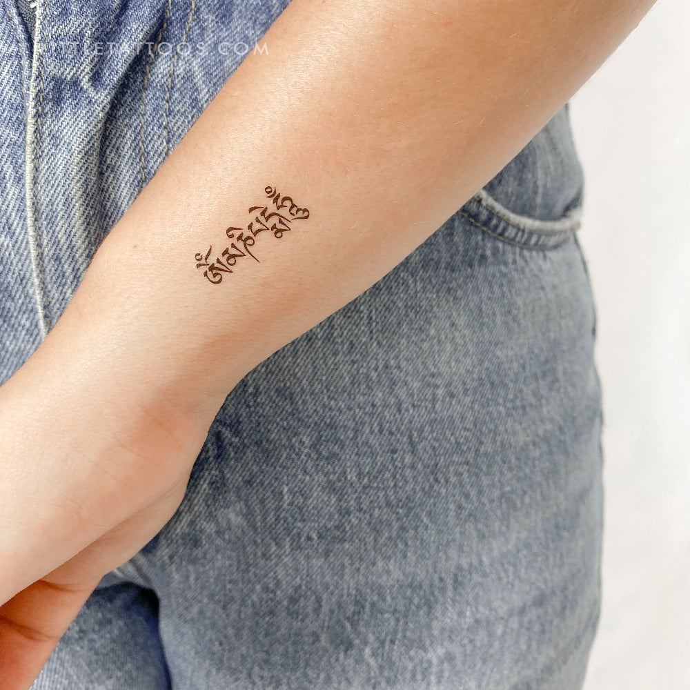 Tibetan Om Mani Padme Hum Temporary Tattoo - Set of 3