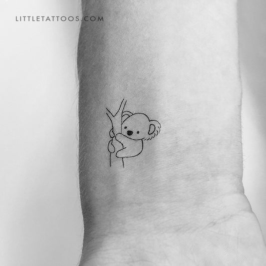 Tatuaje temporal de koala - Juego de 3