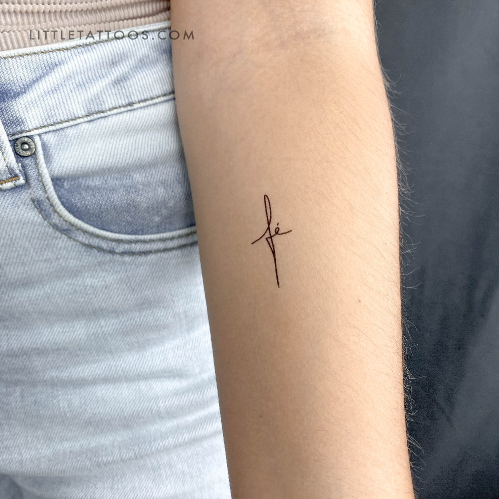 Tatuaje temporal de cruz de Fé - Juego de 3