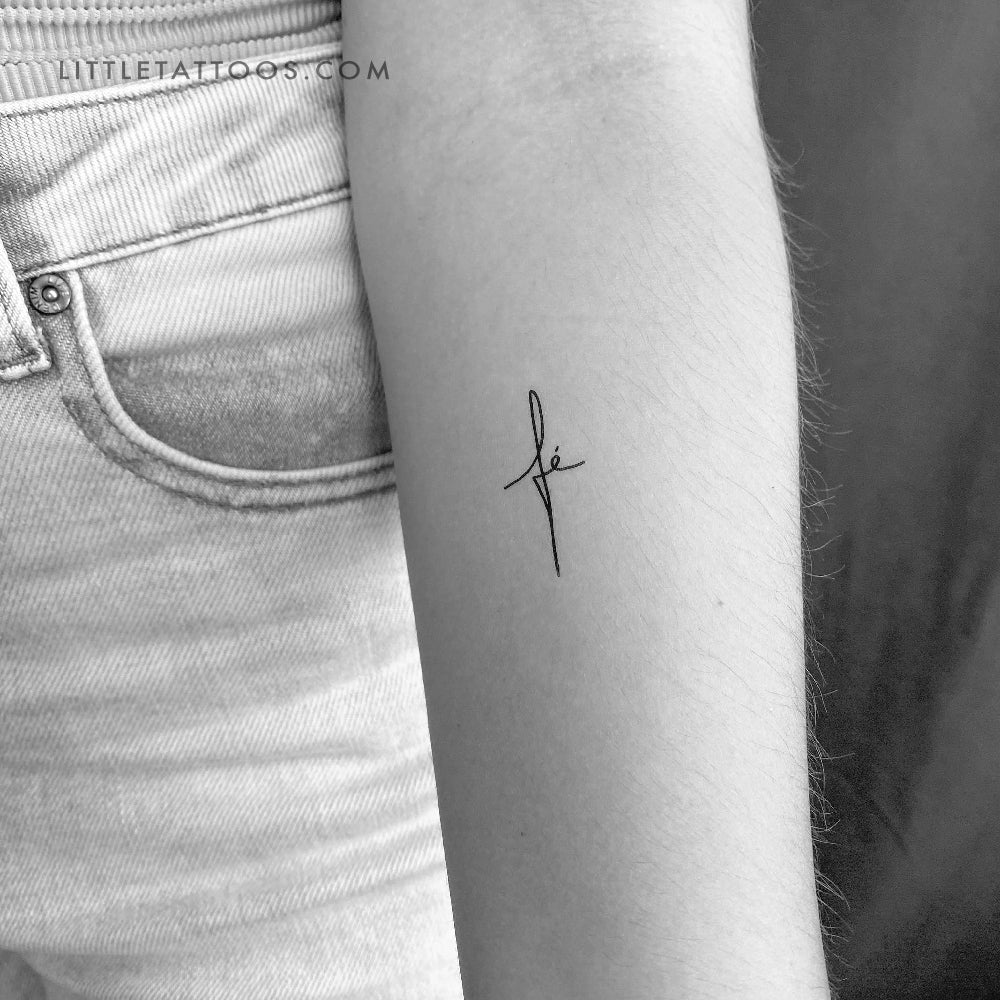 Tatuaje temporal de cruz de Fé - Juego de 3