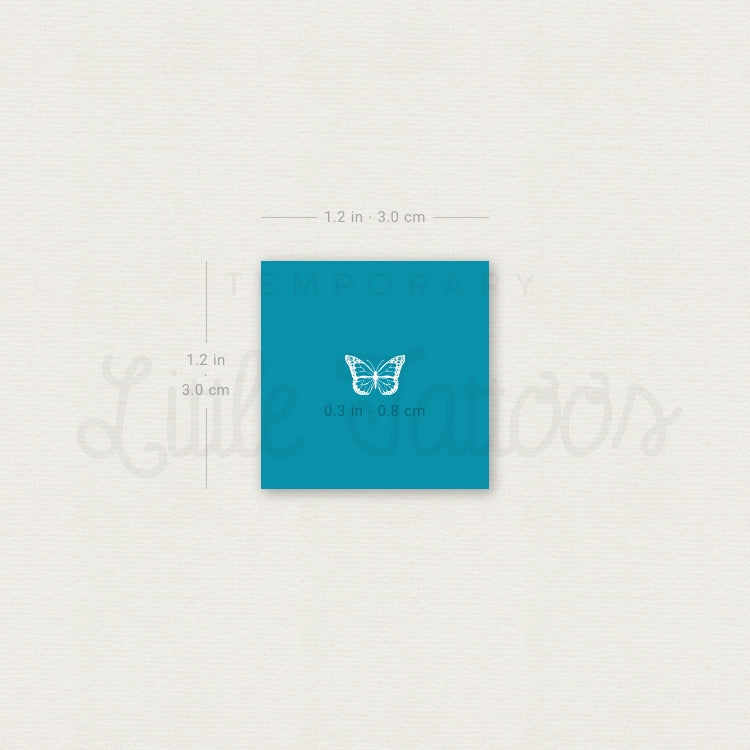 Tiny White Butterfly Temporary Tattoo - Set of 3