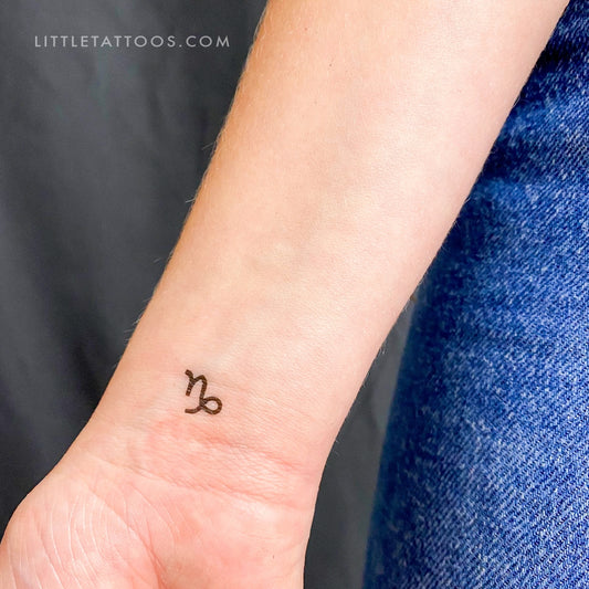 Capricorn Zodiac Symbol Temporary Tattoo - Set of 3