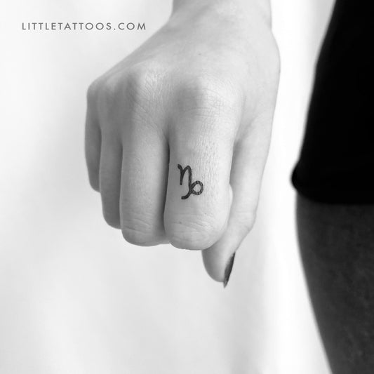 Capricorn Zodiac Symbol Temporary Tattoo - Set of 3