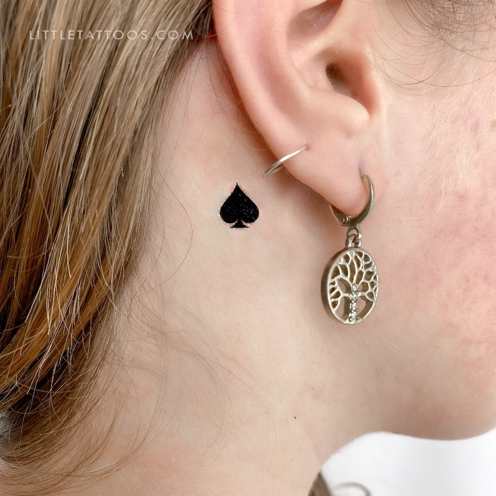Spade Temporary Tattoo - Set of 3