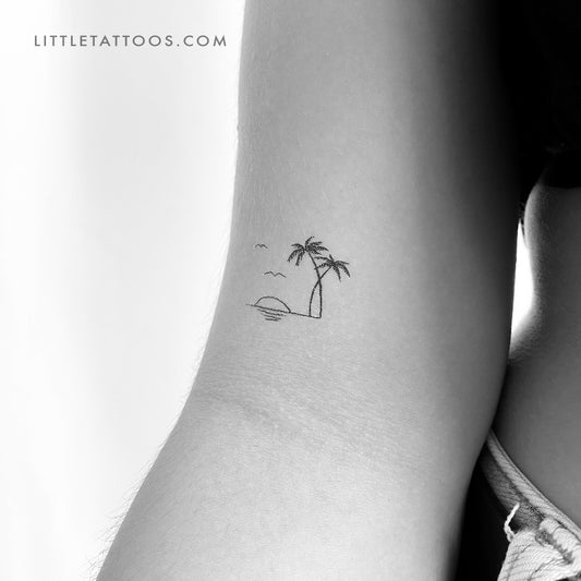 Tropical Sunset Temporary Tattoo - Set of 3