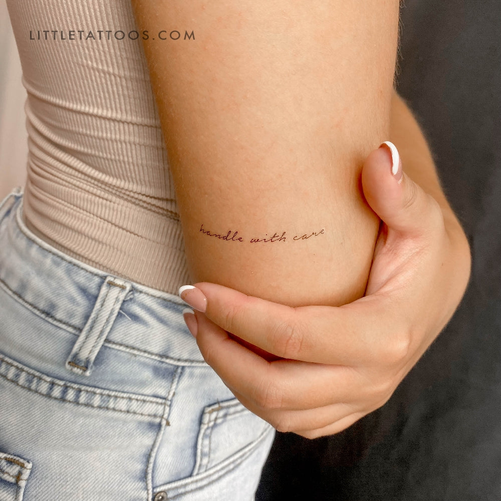 Handle With Care Temporary Tattoo - Set of 3