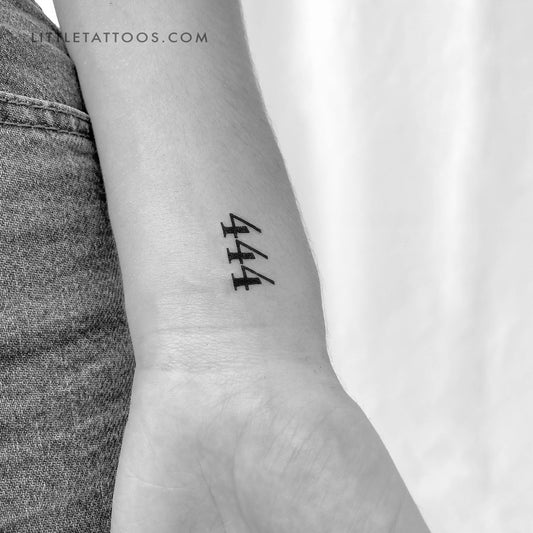 444 Angel Number Temporary Tattoo - Set of 3