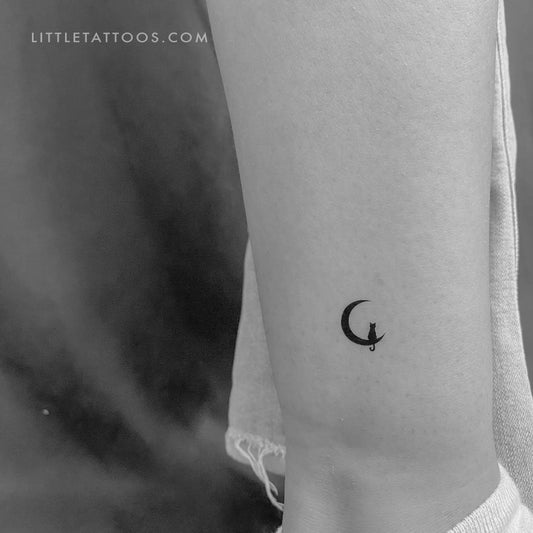 Cat On The Moon Temporary Tattoo