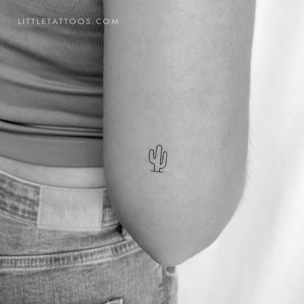 Saguaro Cactus Temporary Tattoo - Set of 3
