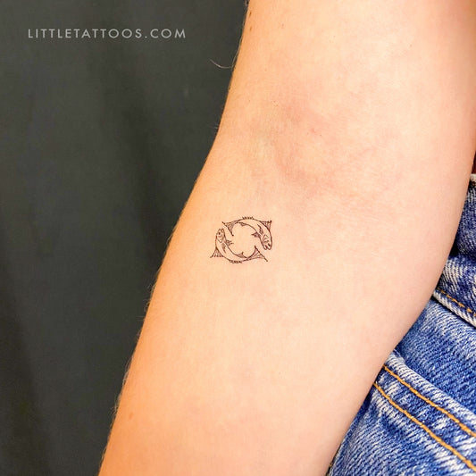 Fish Couple Temporary Tattoo - Set of 3