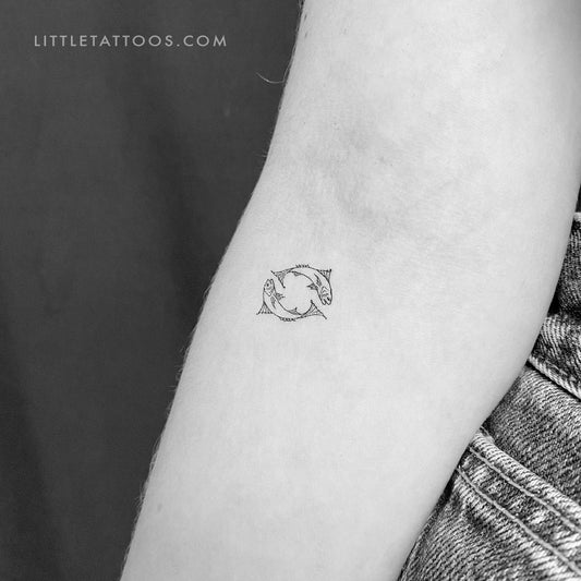 Fish Couple Temporary Tattoo - Set of 3