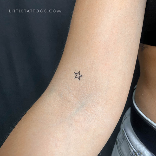 Small Star Outline Temporary Tattoo - Set of 3