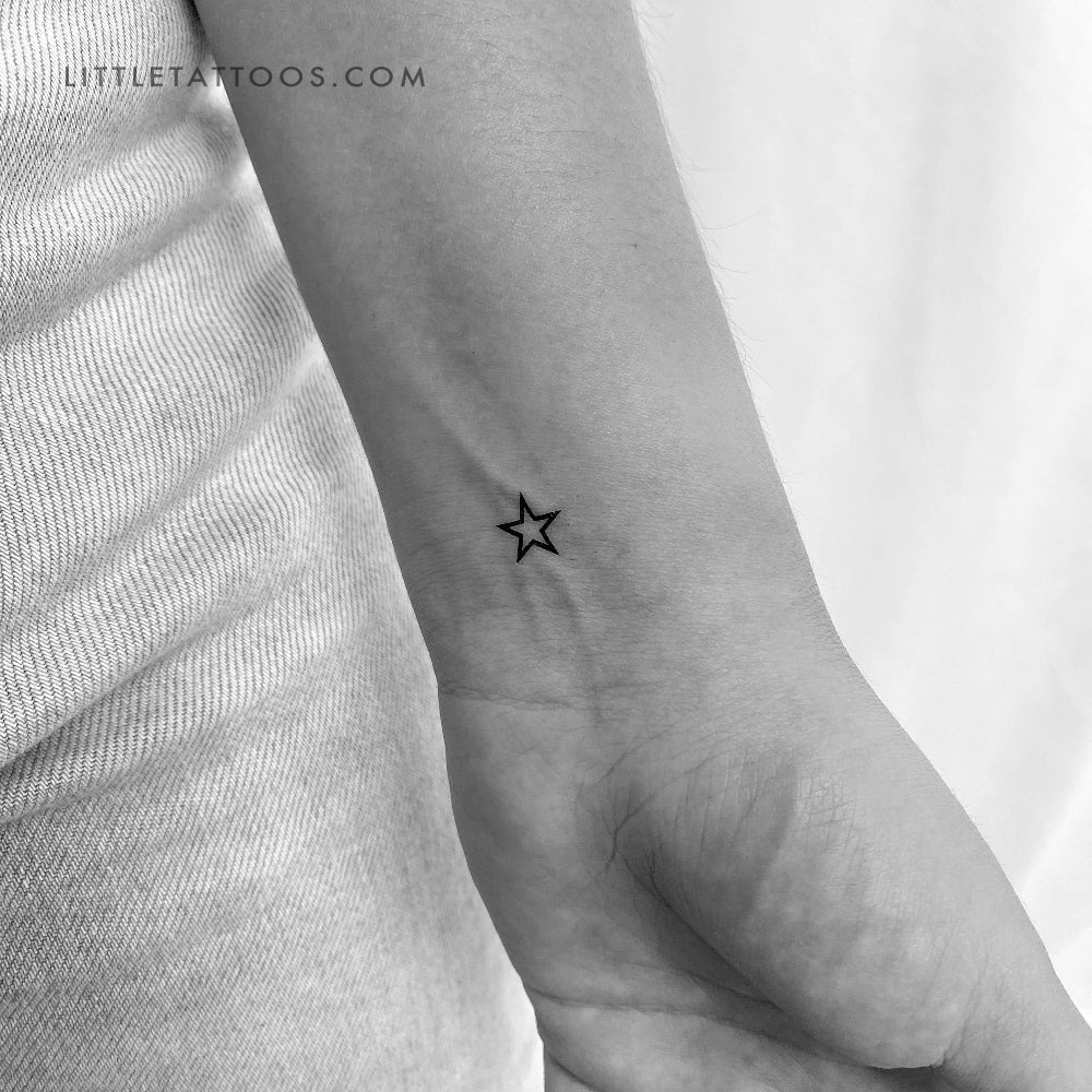 Small Star Outline Temporary Tattoo - Set of 3