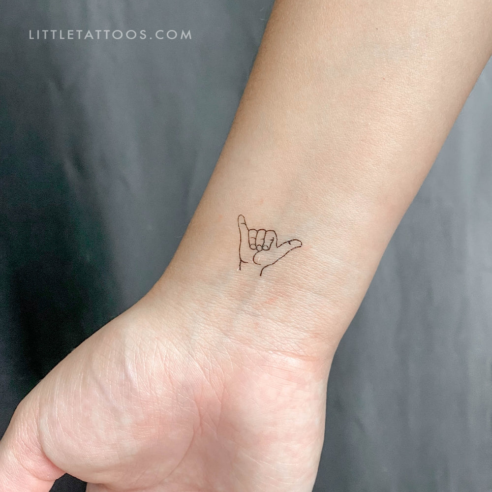 Shaka Sign Temporary Tattoo - Set of 3