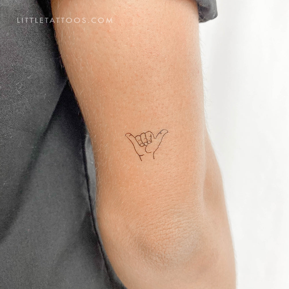 Shaka Sign Temporary Tattoo - Set of 3